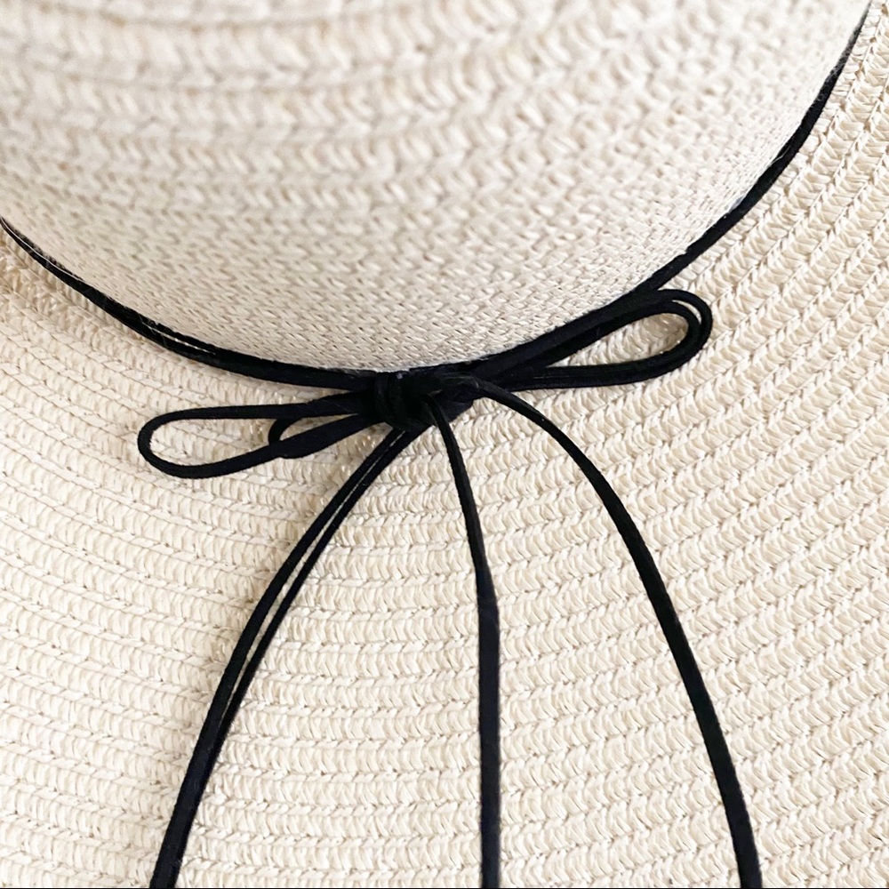 Anthropologie Bead-Trimmed oversized Paper Sun Hat - Picture 9 of 10